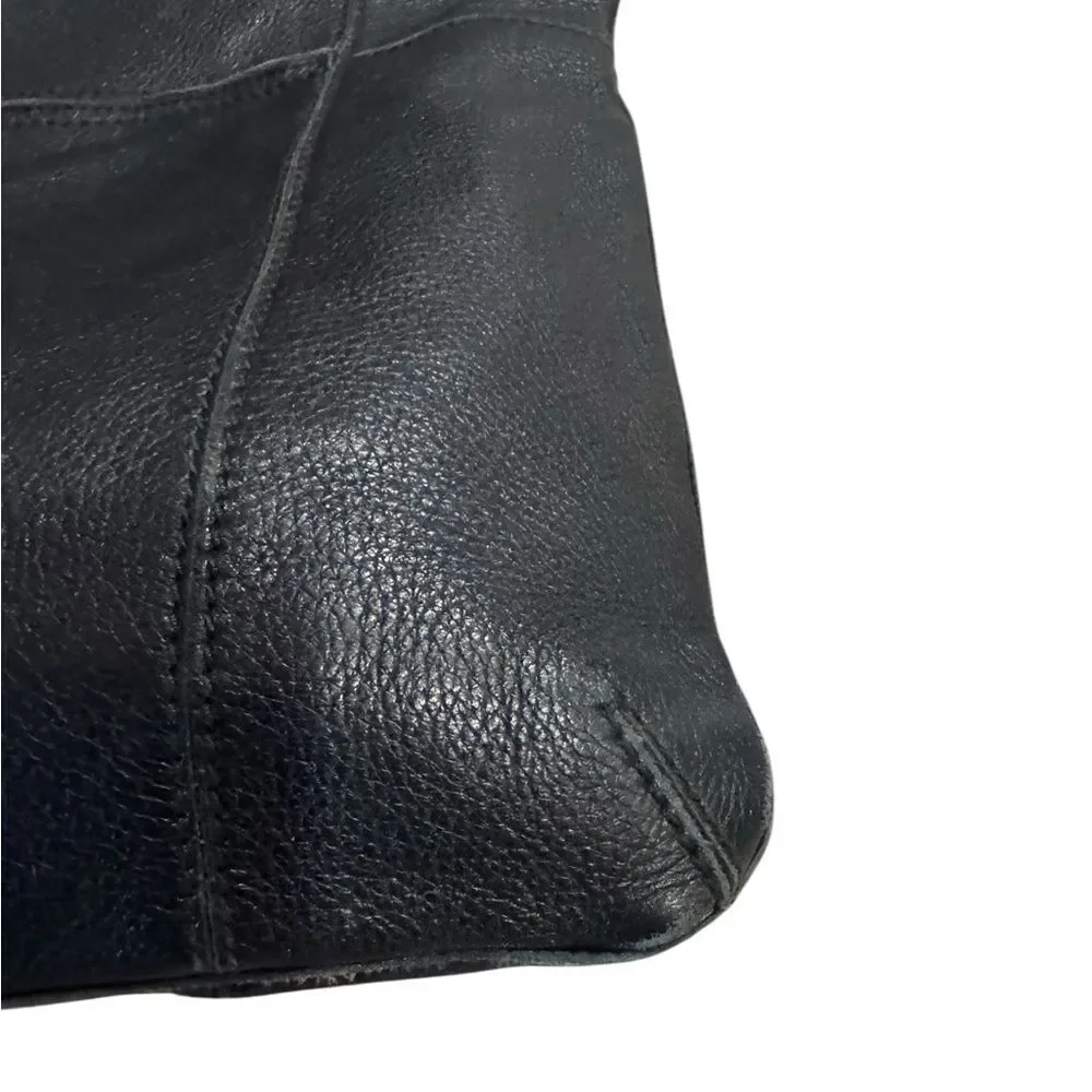 BOTTEGA VENETA Black Leather One Shoulder HoboTote Bag Auth